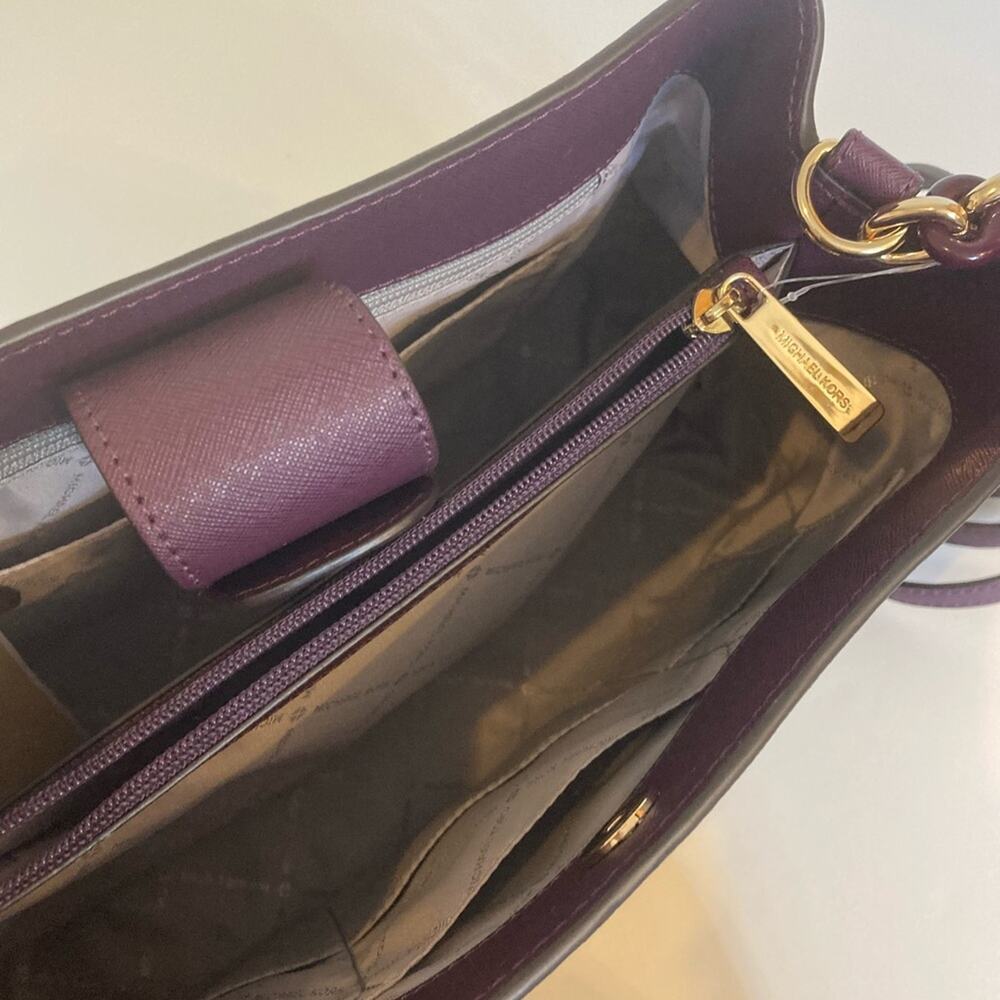 🌺 NWT Authentic Michael Kors Leather Satchel - Picture 13 of 16